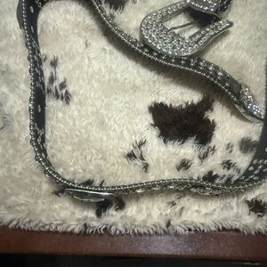 Black Studded Belt with Rhinestones